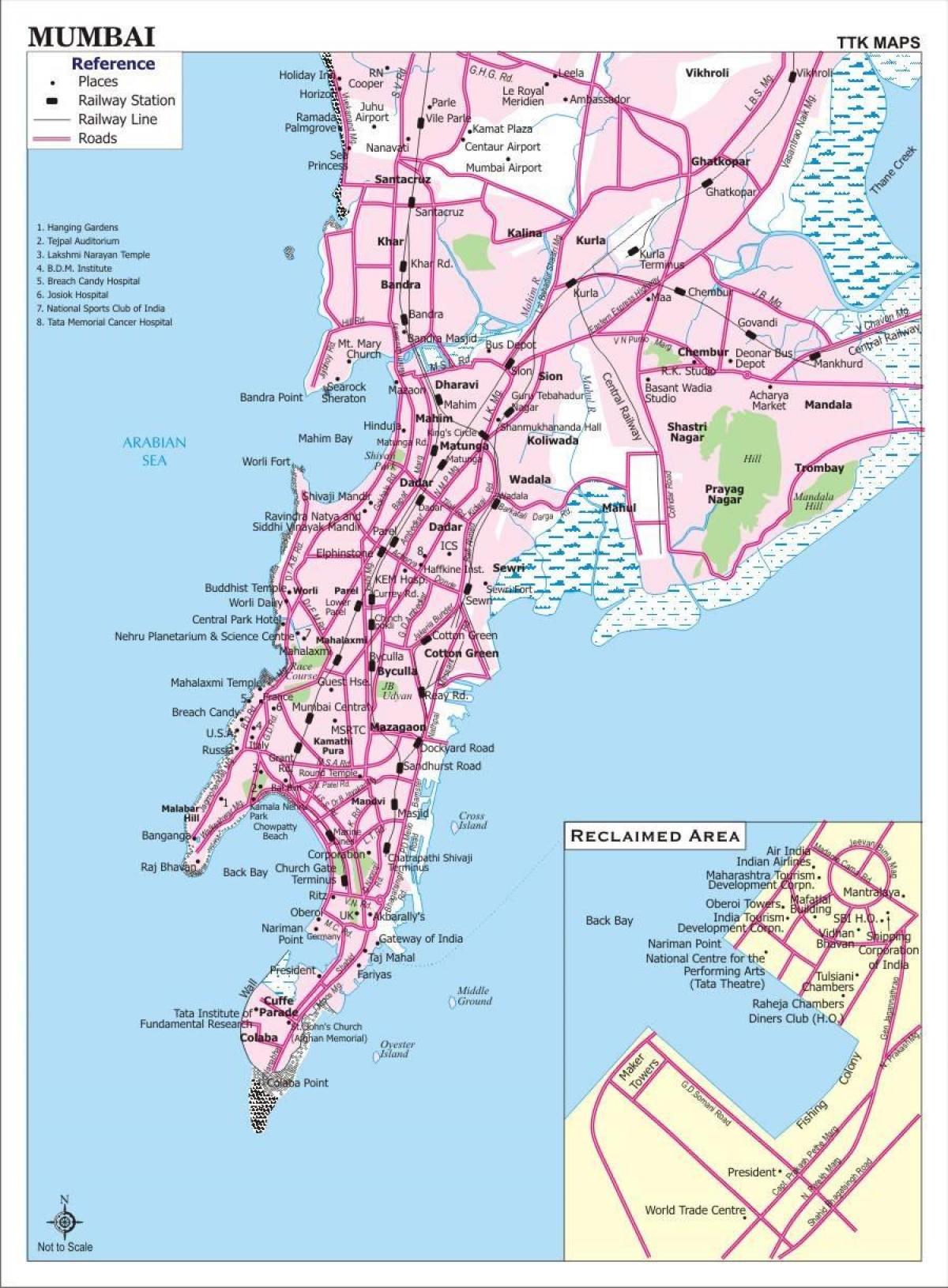 แผนที่ของ Bombay เมือง