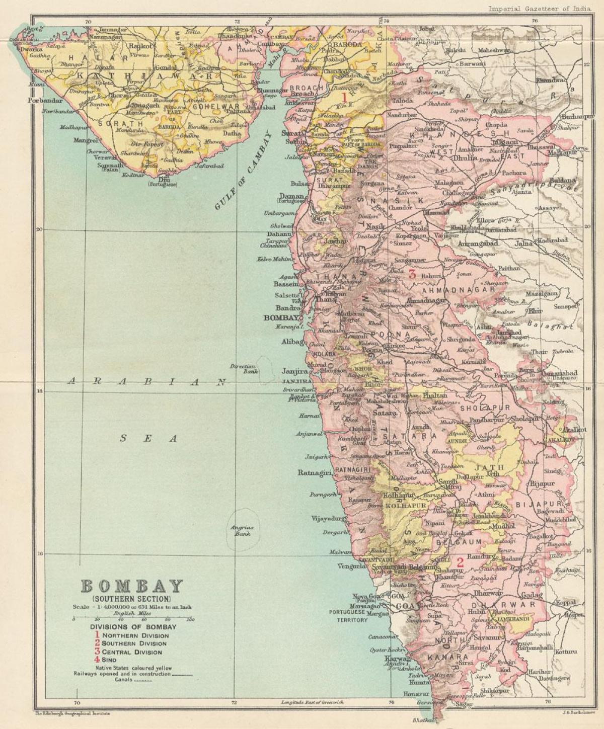 แผนที่ของ Bombay เป็นประธาน