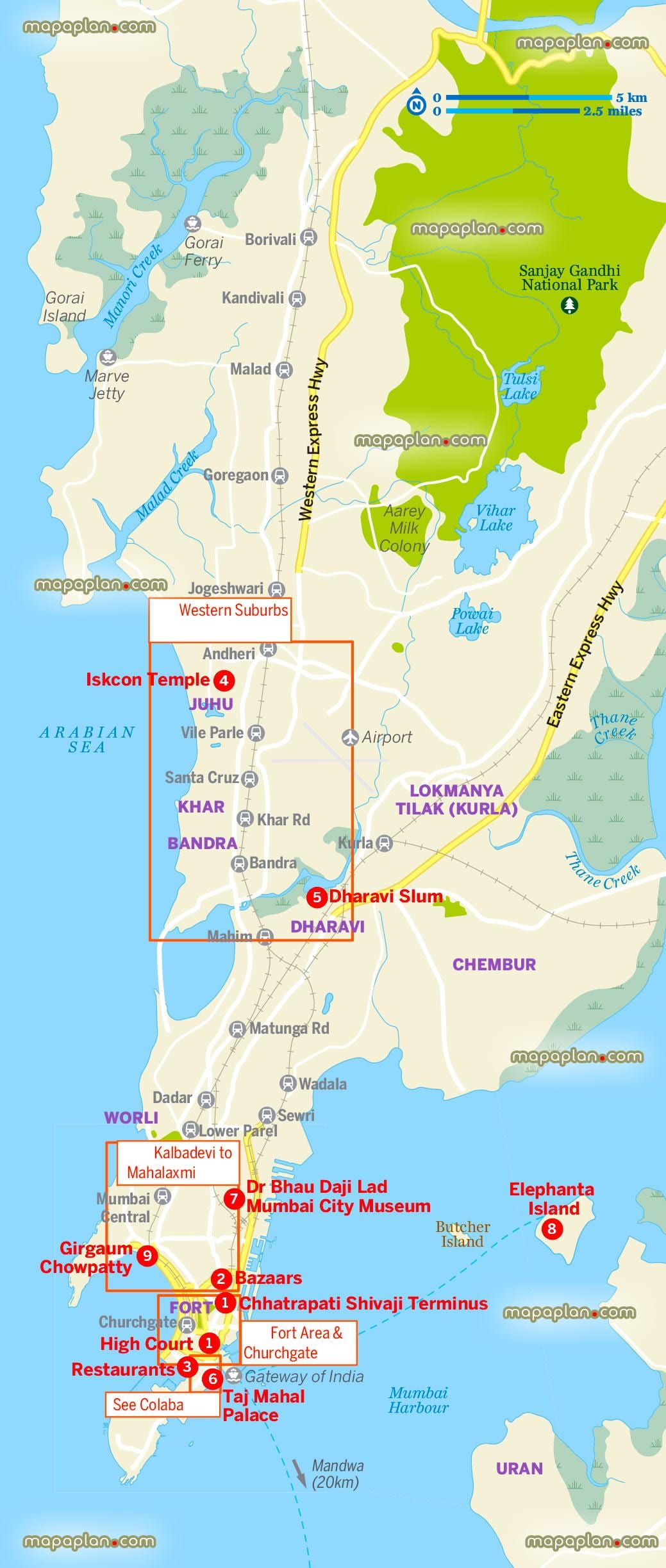 แผนที่ของเมืองมุมไบ