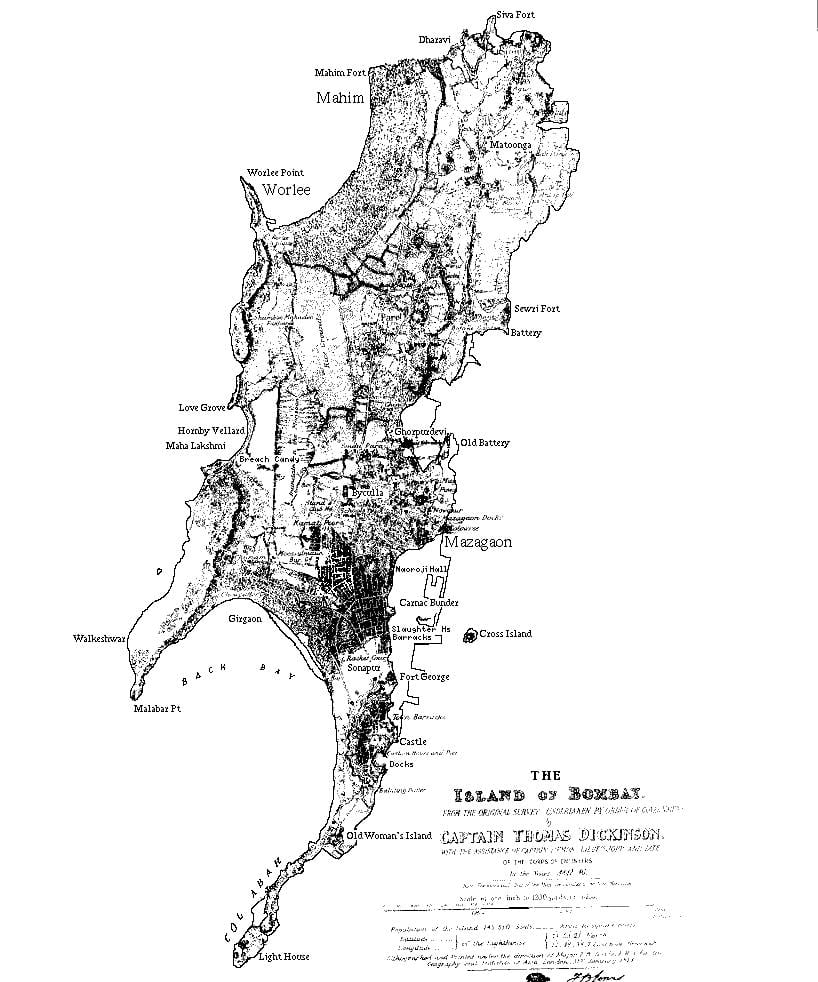 แผนที่ของเกาะแห่งมุมไบ