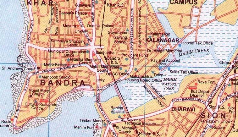 แผนที่ของ bandra มุมไบ
