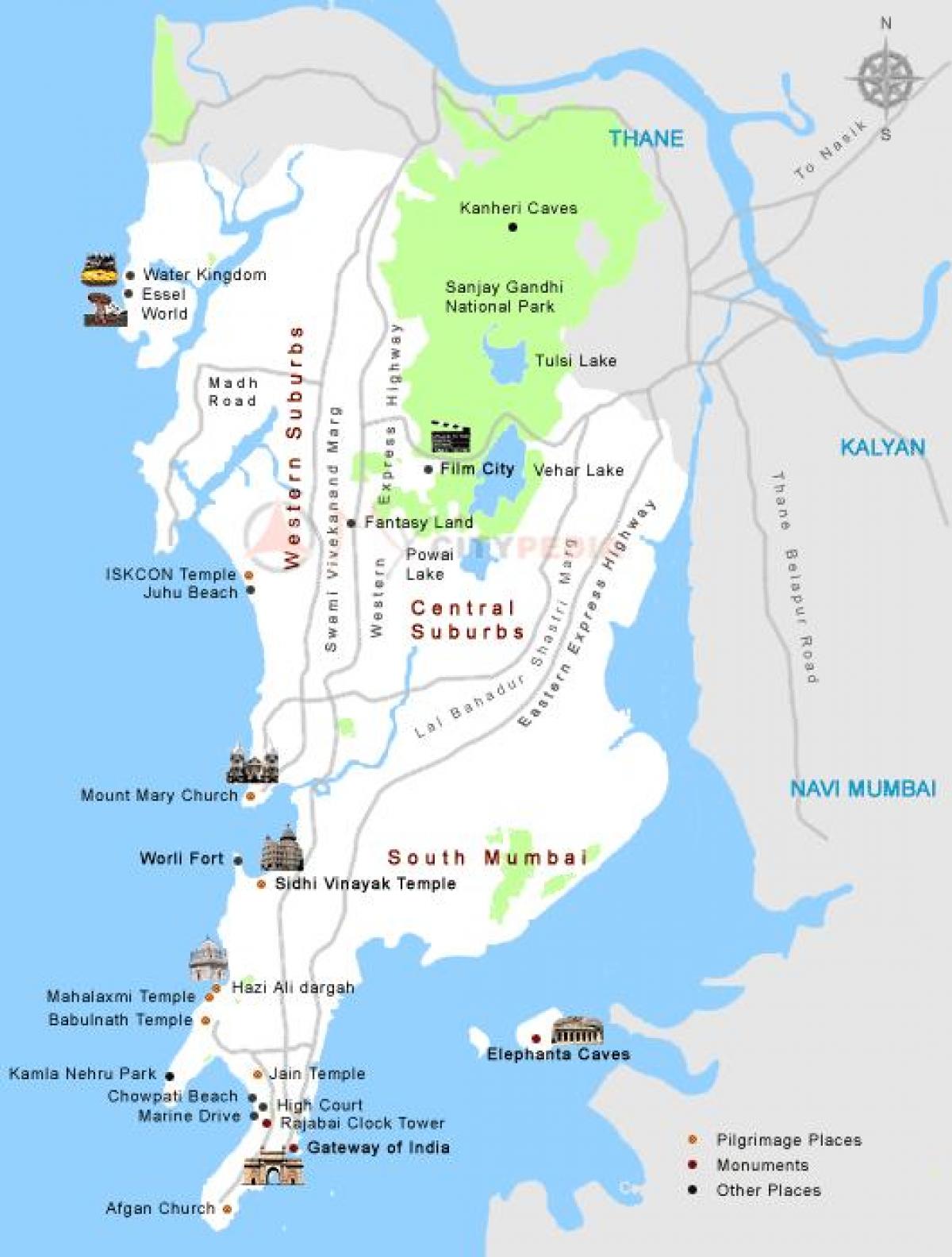 Bombay องเมืองบนแผนที่นักท่องเที่ยวหน่อย