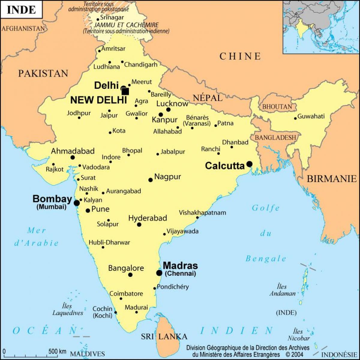 แผนที่ของ Bombay อินเดีย