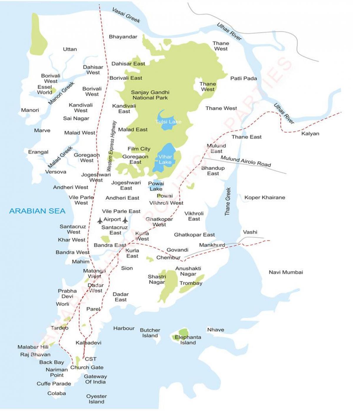 Bombay นแผนที่ของรัฐ