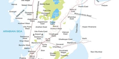 Bombay นแผนที่ของรัฐ