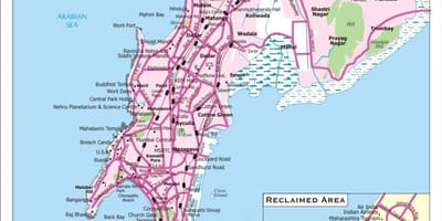 แผนที่ของ Bombay เมือง