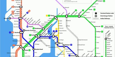 Railway นแผนที่ของมุมไบ